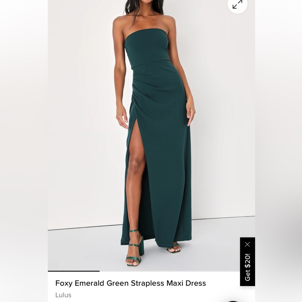 Lulus foxy emerald green strapless maxi dress
